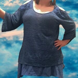 ONEWORLD Live and Let Live Cold Shoulder Top